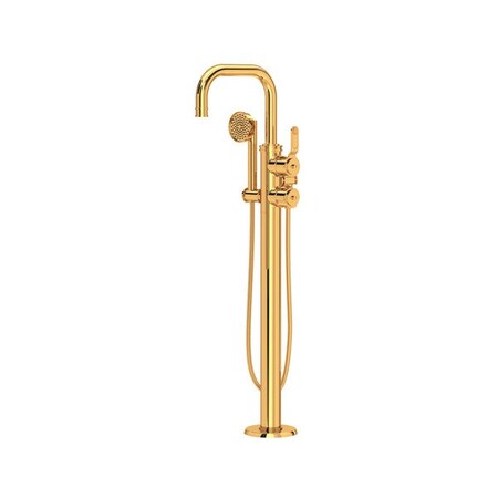 Rohl Armstrong Single Hole Floor Mount Tub Filler Trim With U-Spout U.TAR05F1HTEG